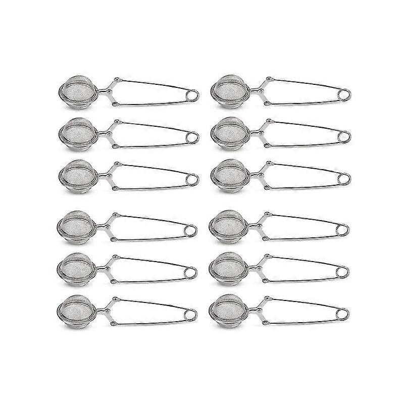 12 Stück Teesieb, Premium-Teesieb aus Edelstahl mit Griff für losen Tee mit feinem Netzgewebe