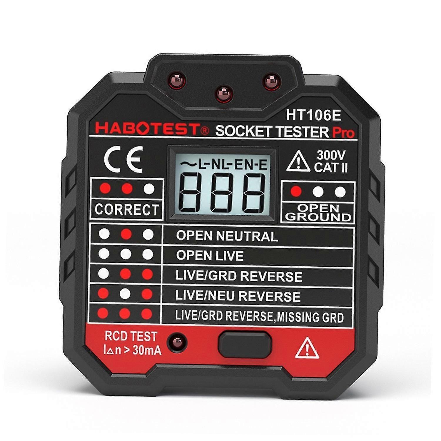 HABOTEST Advanced RCD Electric Socket Tester Automatic Neutral Live Earth Wire Testing Circuit Polar