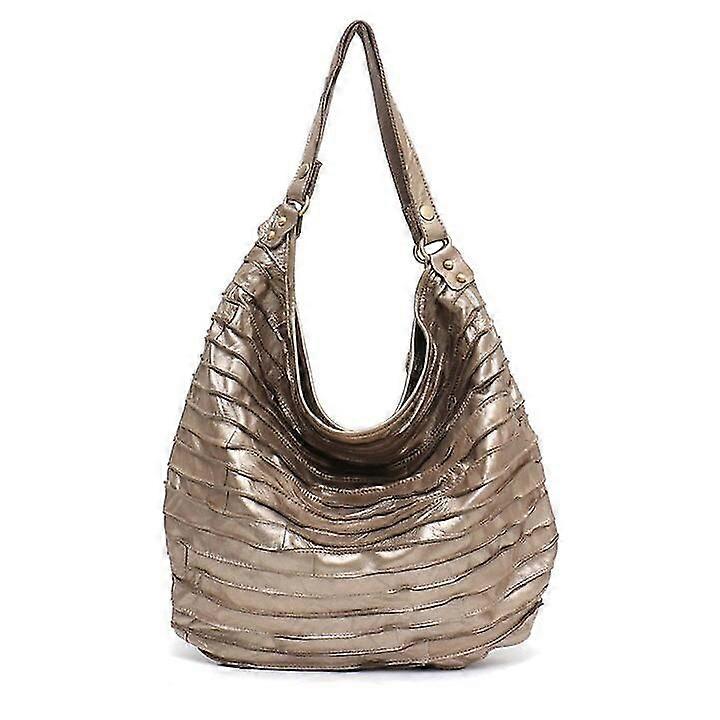 حقائب اليد SC خمر الأغنام الحقيقية الجلود الشريط Hobo حقائب للنساء كبيرة حقيقية مصباح الجلد الجلد المرقعة الكتف حمل حقيبة كروسبودي