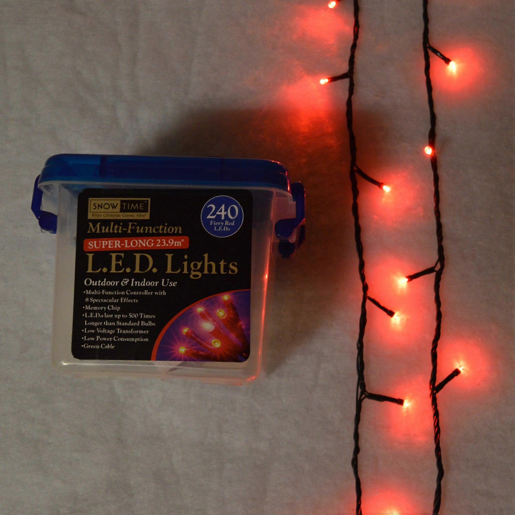 23.9M (240 Leds) Outdoor Super-long Multi-function Red Lights, Green Cable