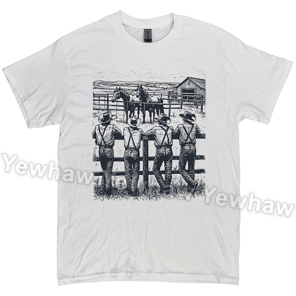 Retro westernové tričko s kovbojs, vintage tričko s grafikou 90. let, klasický nostalgický dárek