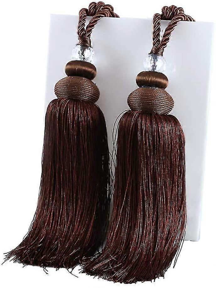 Tiebacks, Handmade, Tassel, Curtain Buckles, Windows, Curtains, Tether, For Home Decoration, 2 Pieces Of Dark Coffee
