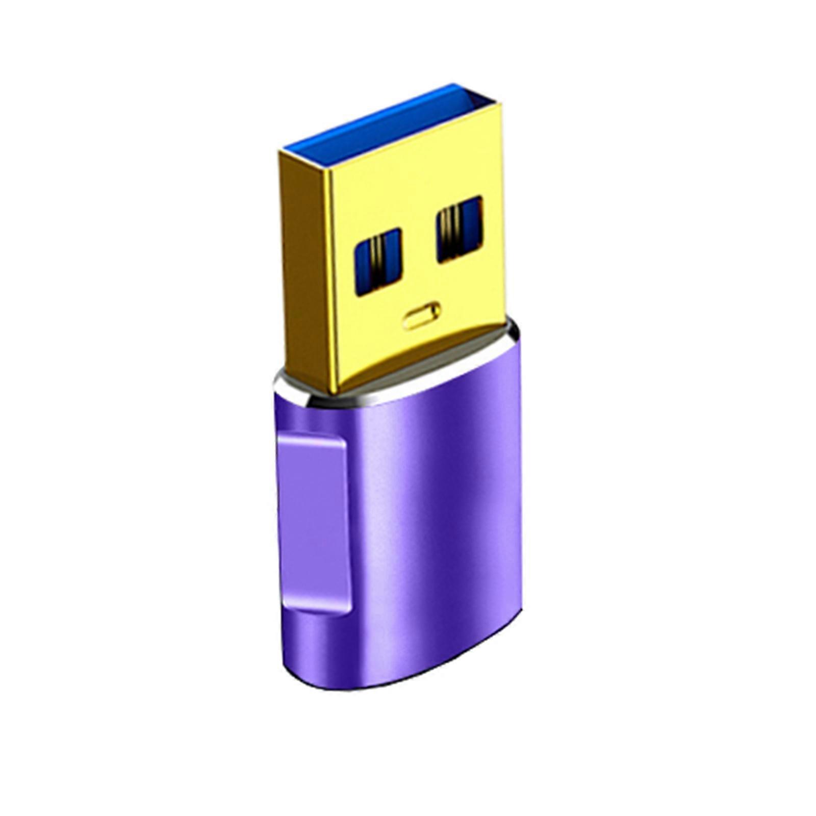 Fast Charging Converters 5Gbps Data Syncing Adapter USB3.0 Male to USB C Female Conversion Head for Card Reader Purple