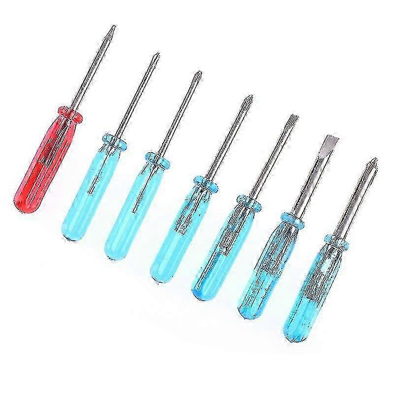 7-Piece Blue Mini Screwdriver Set, Cross Head Precision Tools compatible with Compact Repairs