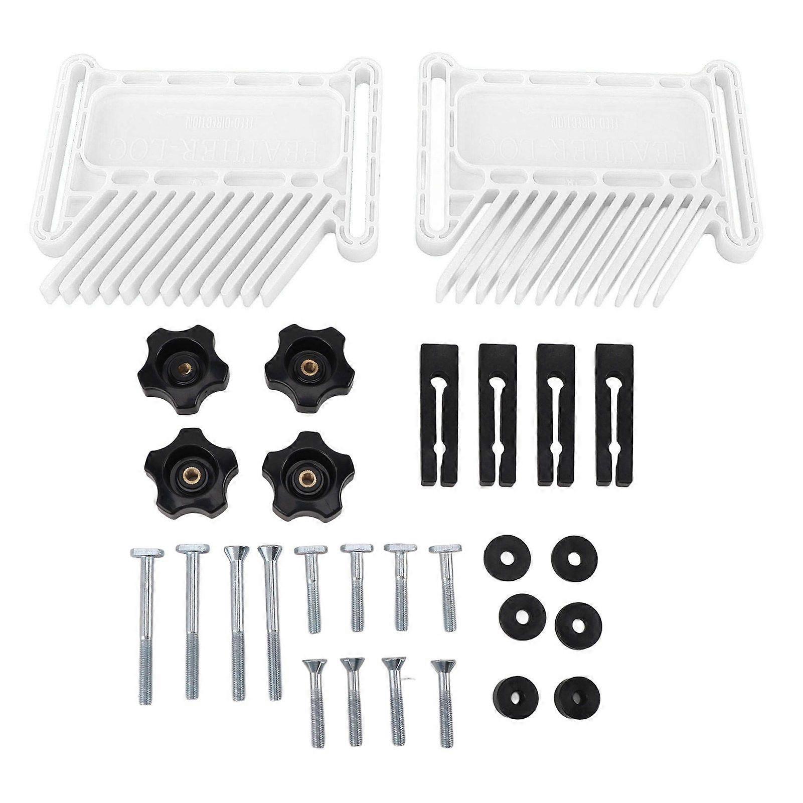 Featherboard Adjustable Woodworking Tools Safety Device Stackable Feather Board for Table Saws Router Tables Band Saws White