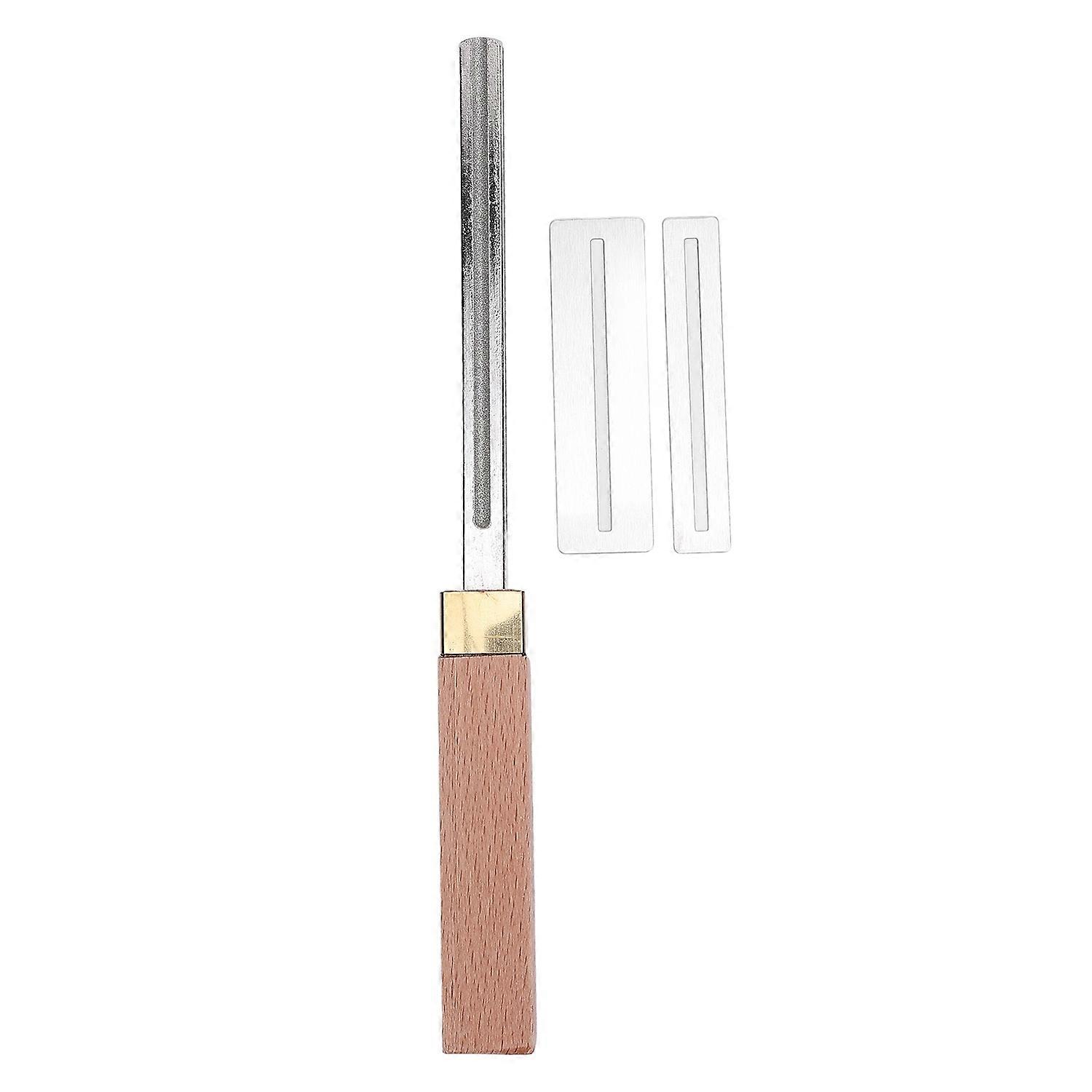 4 Slots Fret File Square Wood Handle Guitar Fret Crowning File 1mm 2mm 3mm 4mm with 2 Protective Pla