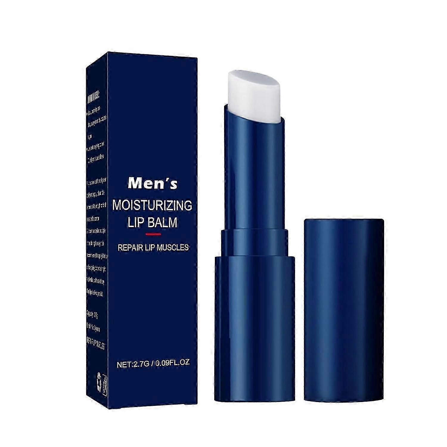 2.7g Men's Moisturizing Lip Balm, Hydrating Moisturizing Lip Lines, Gentle Moisturizing Natural Glossy Lip Balm, Shea Butter Wax Stick