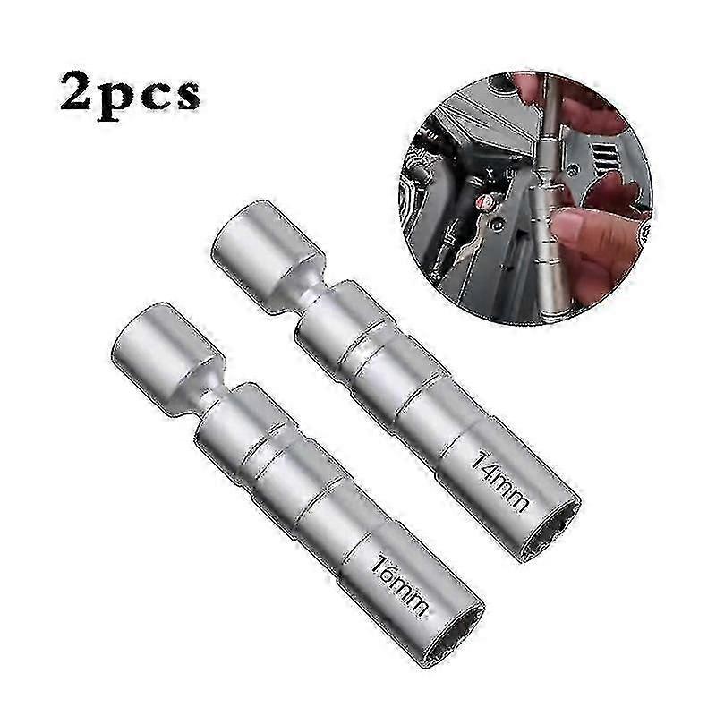 2pcs Spark Plug Wrench 14mm/16mm, Spark Plug Removal Wrench, Removal Tool, Spark Plug Socket Wrench, 12 Point Magnetic Driver