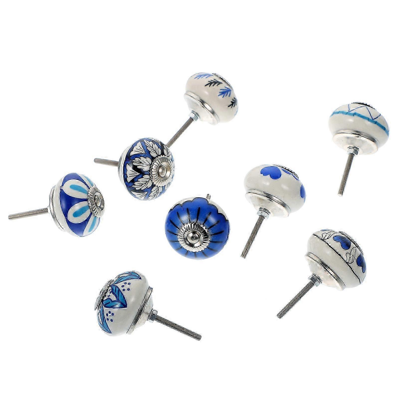8 Pcs Cabinet Handles Marble Furniture Knobs Handles Painted Ceramic Knobs Ceramic Dresser Knobs