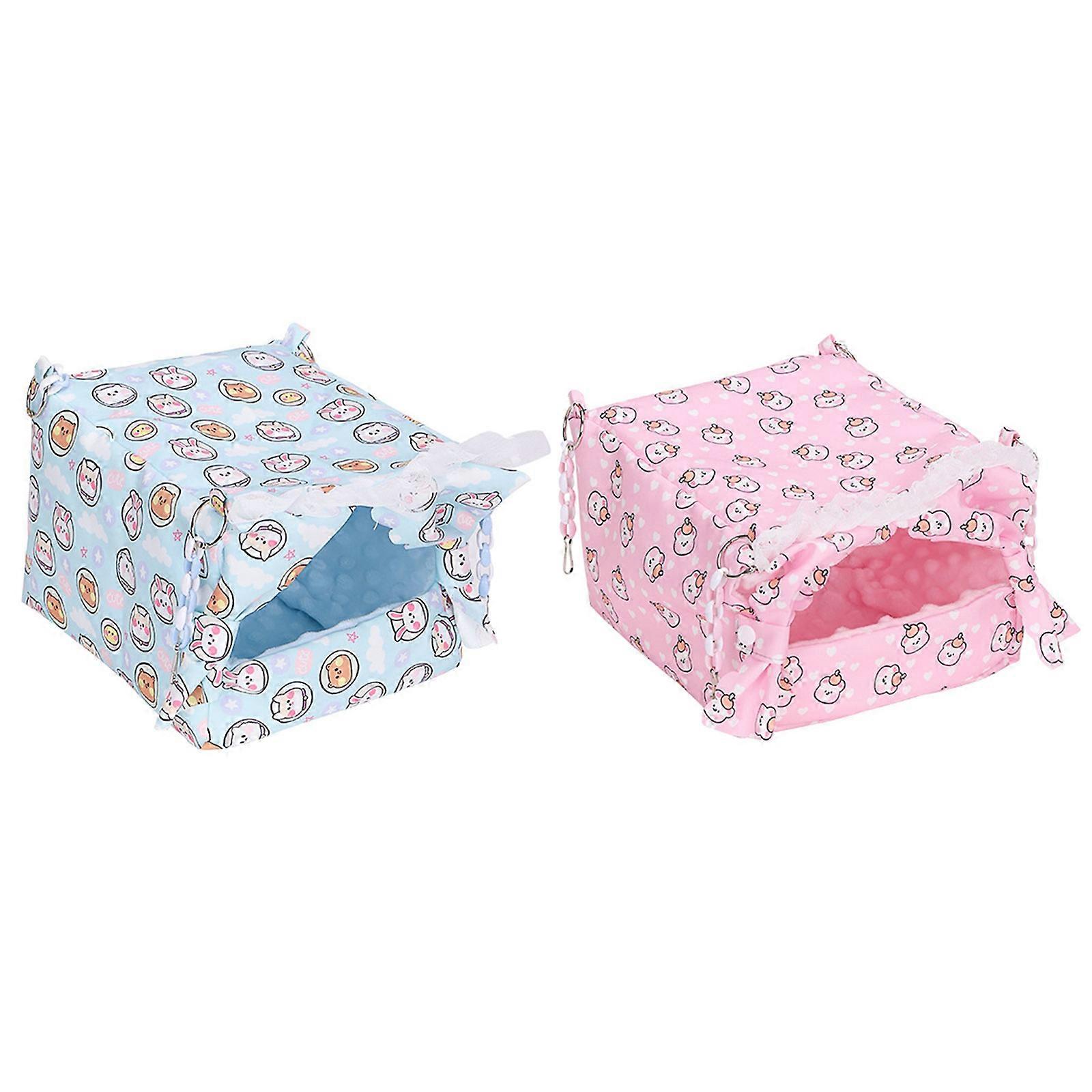 Hammock Cave Toy for Bird Perch Tent Furry Blanket Perch Swing Bed Chew Toy for Parrots Parakeets Toy Bird L