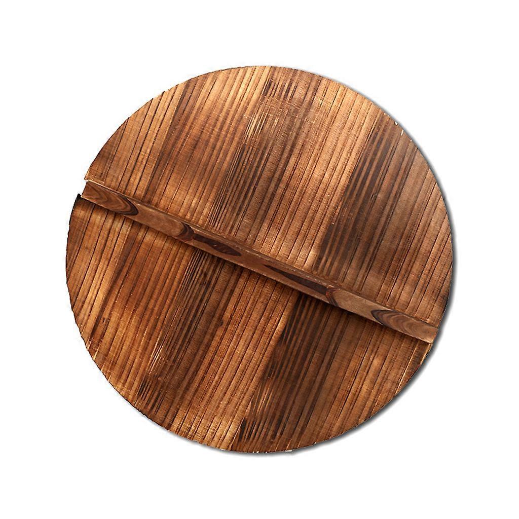 Wok Lid Hypotenuse Iron Wood Lid Iron Wok Wooden Pan Lid  Efficient And Convenient Gift for Home Kitchen Household Tool