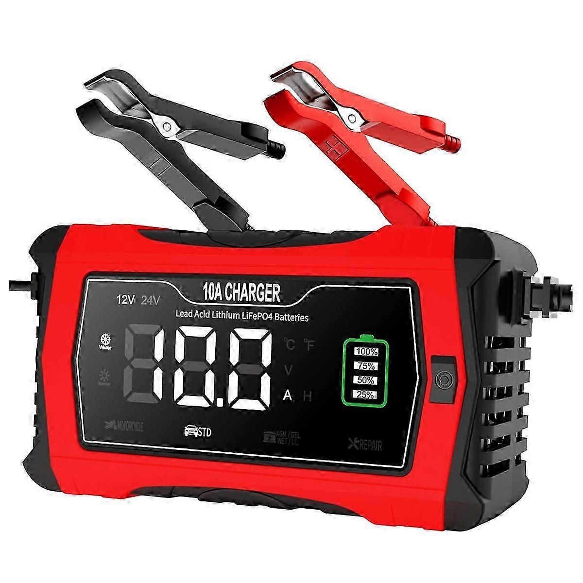 12V/24V αυτόματος φορτιστής για μπαταρίες μολύβδου-οξέος λιθίου LiFePO4 GEL με την παραγωγή 10A για μοτοσικλέτες και αυτοκίνητα