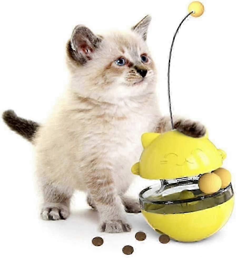 4 In 1 Cat Toy, Interactive Cat Tumbler Ball Cat Tumbler Toy With Double Ball