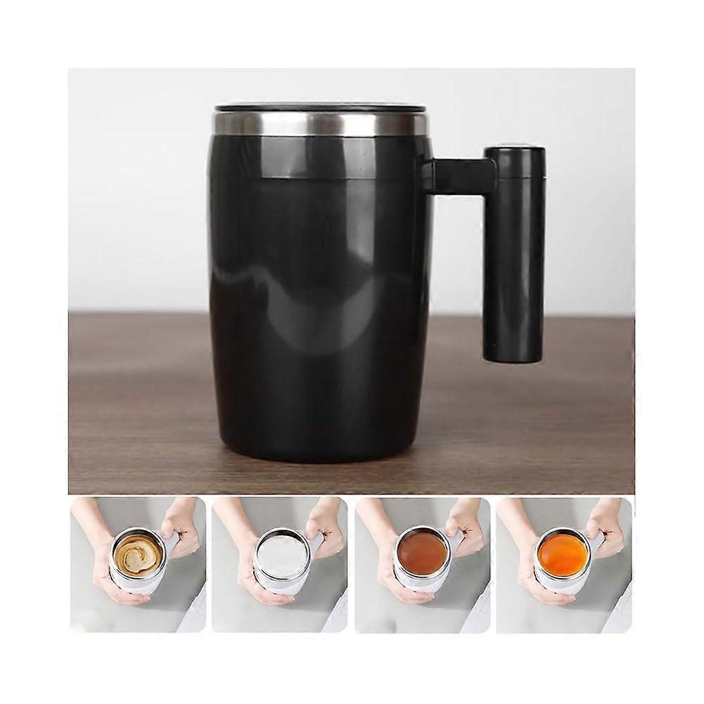 Automatic Stirring Coffee Mug - Rechargeable Auto Stirrer for Milk and Cocoa, Black, Ideal for Office Use