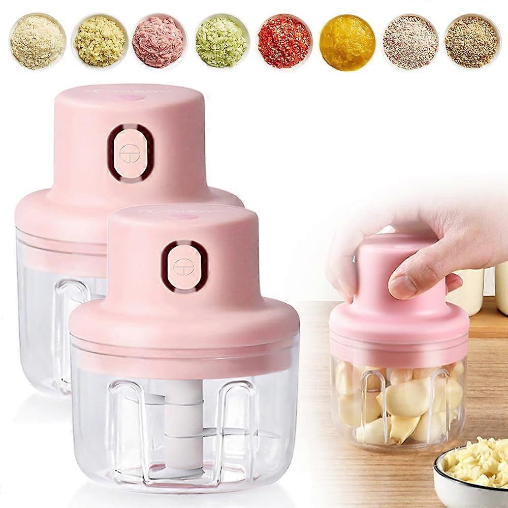 Wireless Food Chopper with USB Charging, 100ML & 250ML Garlic Onion Mincer, Vegetable Cutter for Meat and Spices