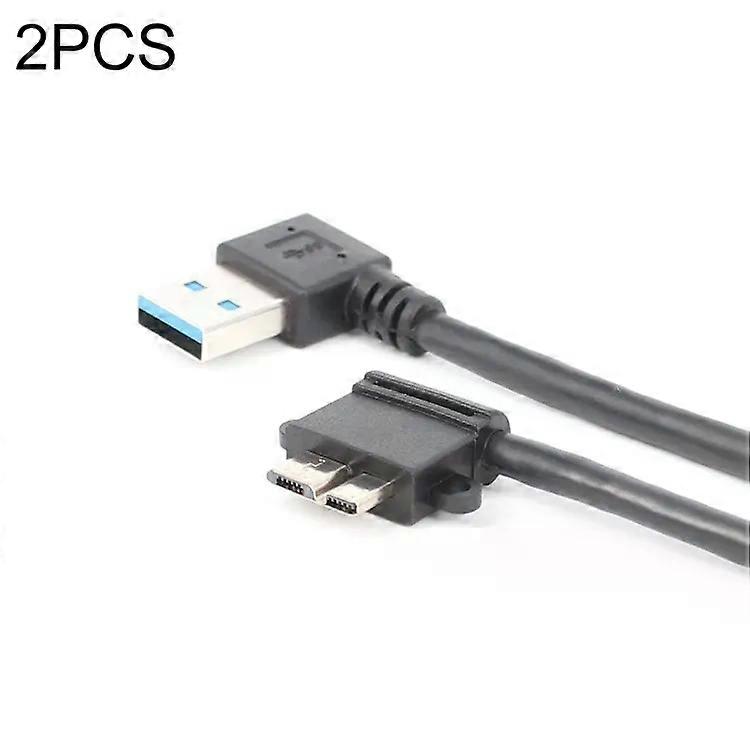 USB 3.0 Elbow Charging Data Cable-2 PCS,Right Male to Micro USB,27cm