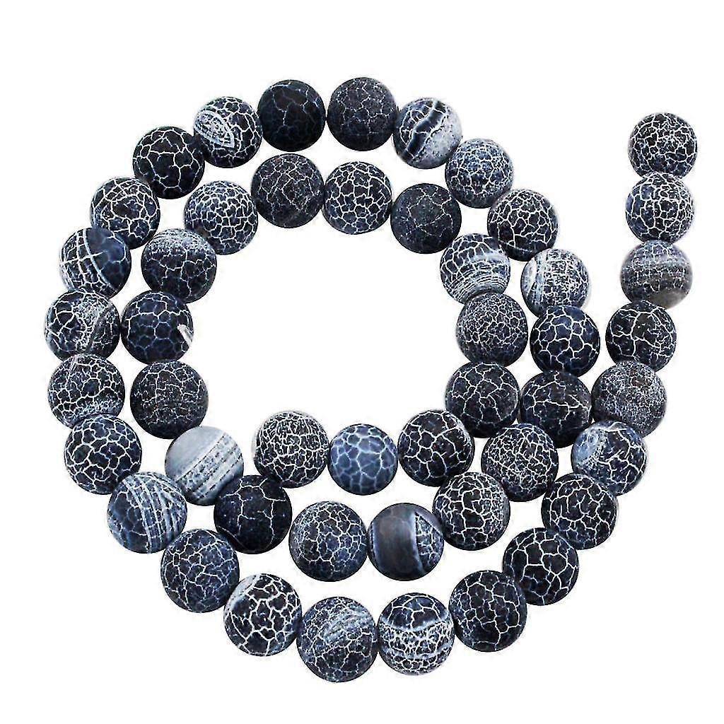 8mm Diameter Blue Frosted Round Weathering Stones for DIY Craft Projects