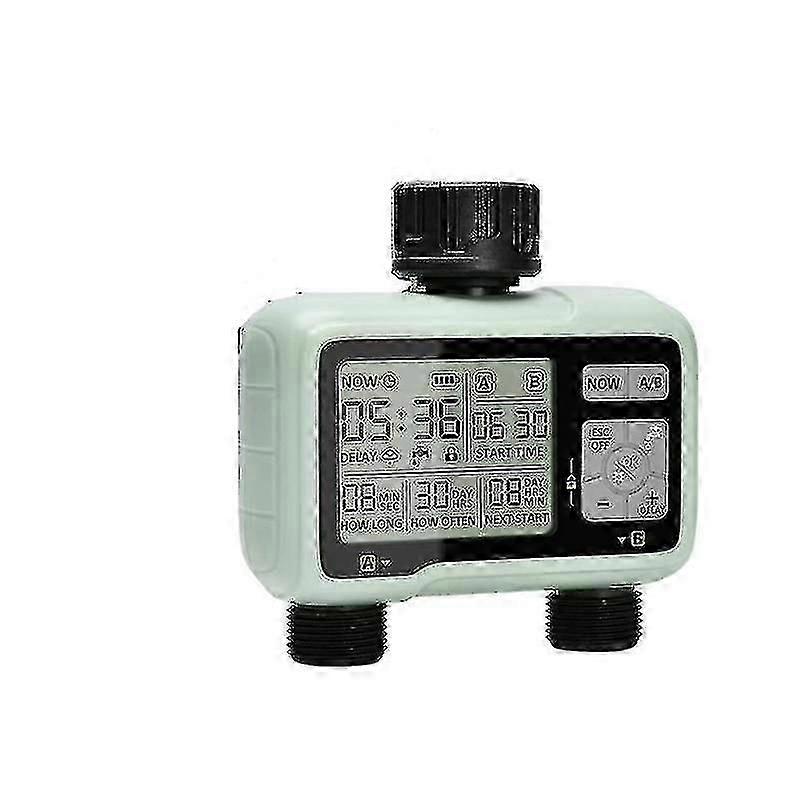 2-Way Automatic Garden Water Timer, 2-Outlet Irrigation Timer, Outdoor Watering Timer with Child Loc