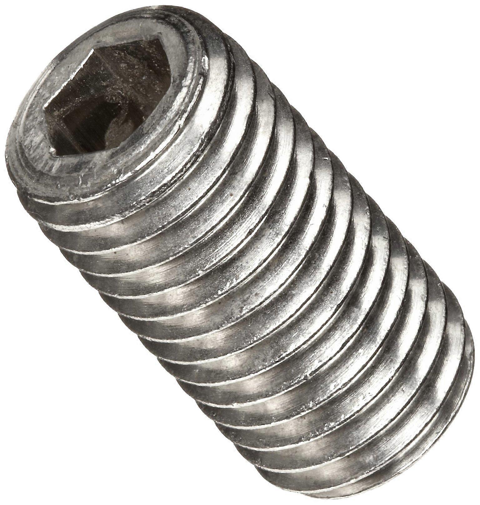 18-8 Stainless Steel Set Screw, Hex Socket Drive, Cup Point, 3/8" Length, 1/4"-28 UNF Threads, ASME B18.3/ASTM F880, Pack of 100