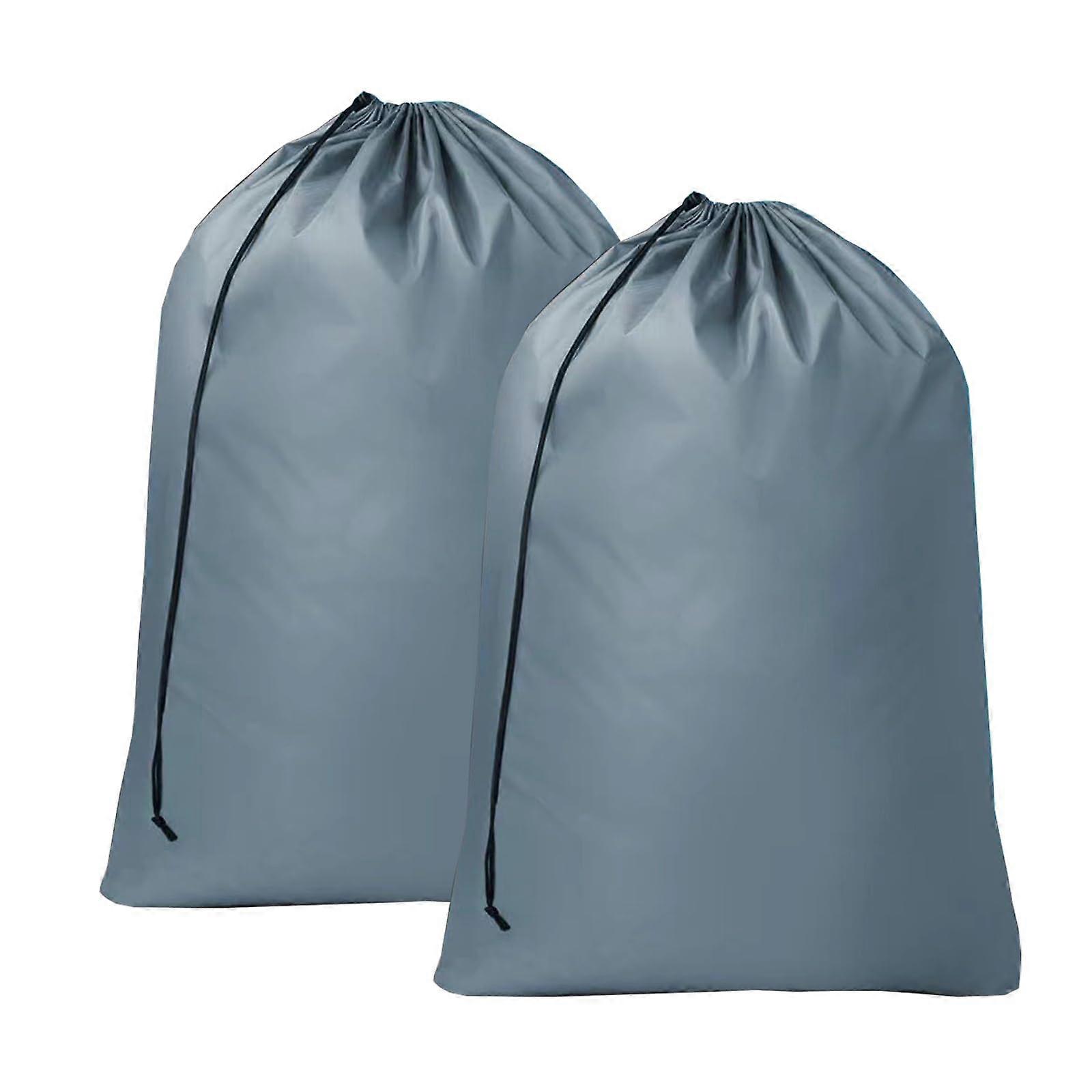 Nylon Laundry Bag Set of 2 with Laced Closure - Machine Washable Travel Bags for Sensitive Clothes - Durable and Lightweight