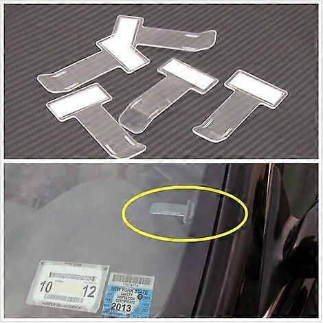 5 pieces transparent car parking ticket holder clip plastic timing ticket holder car windshield ticket holder with adhesive tape, model: Transparent 2