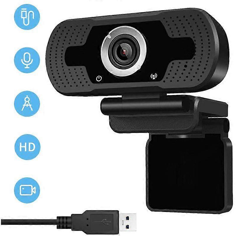 1080P HD Webcam USB Desktop Laptop Camera, Plug and Play Mini Video Call Video Camera, Built-in Mic, Flexible Rotatable Clip