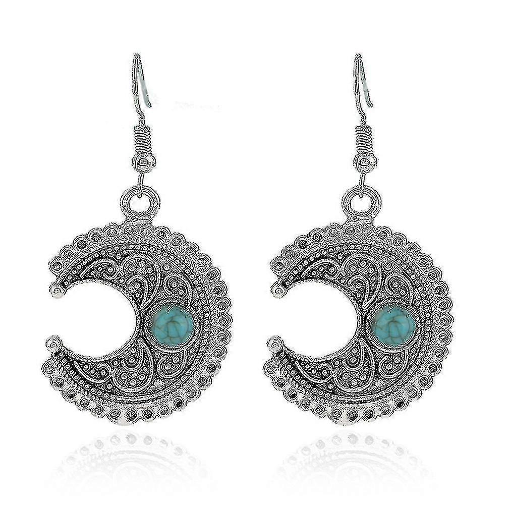 Ornaments Moon Turquoise Earrings