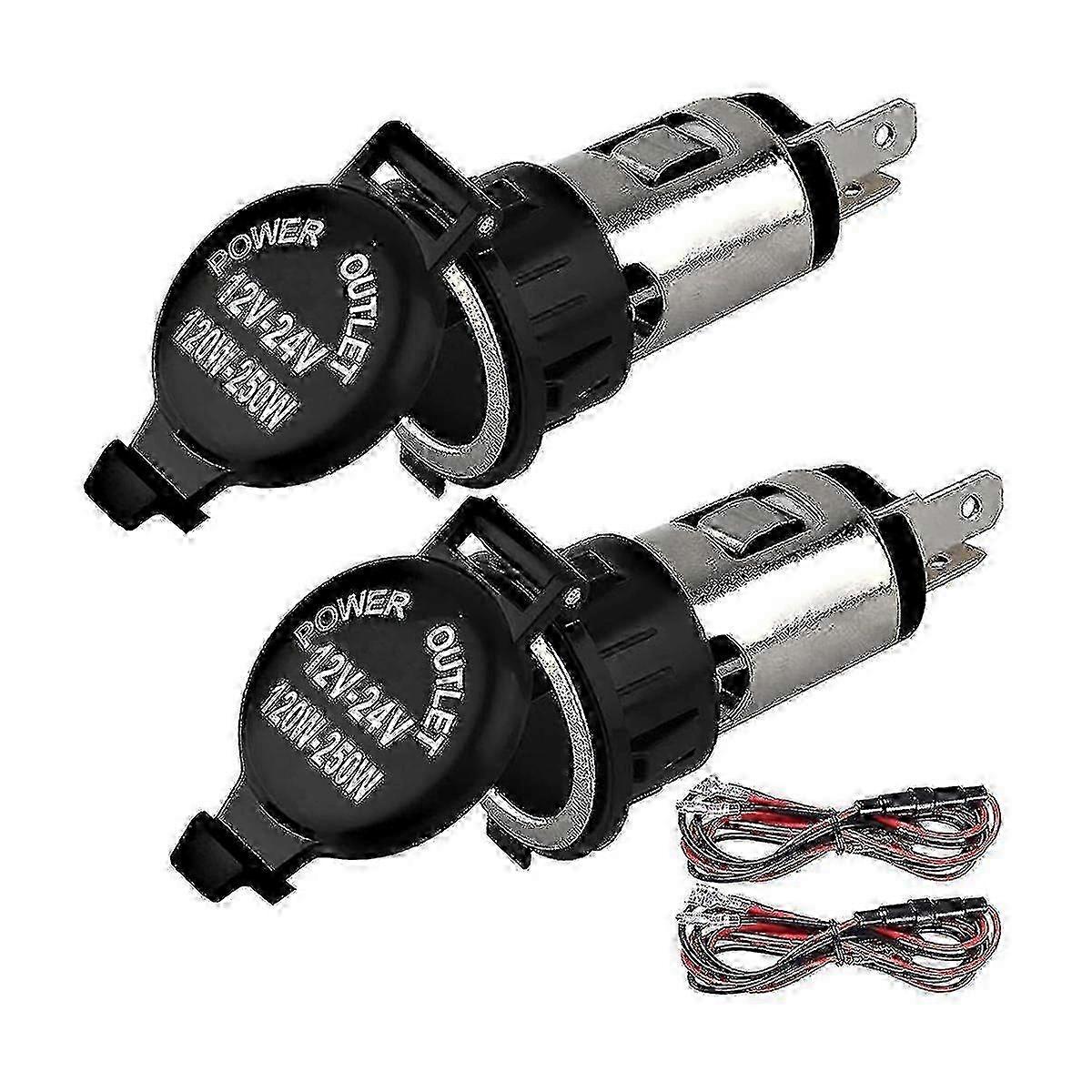 12V Car Cigarette Lighter Socket with Cover Wiring Harness