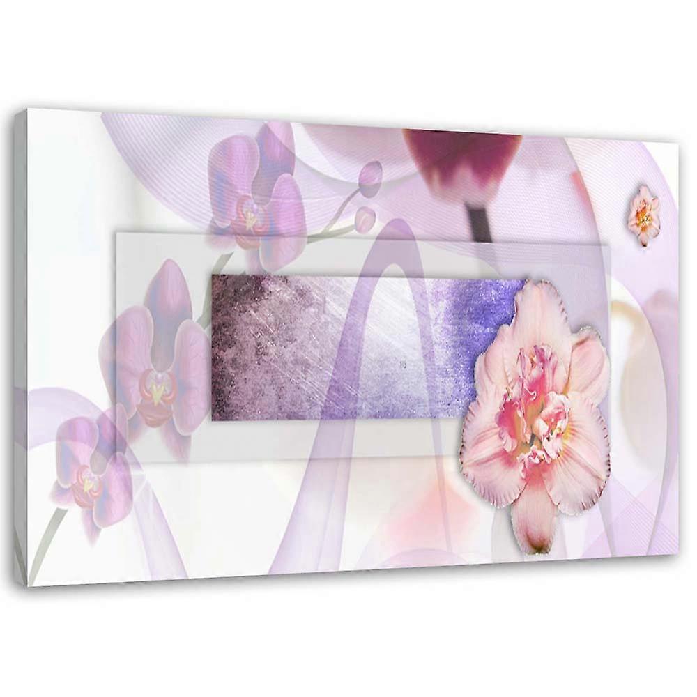 Impression sur toile, Composition de fleurs romantiques - 90x60