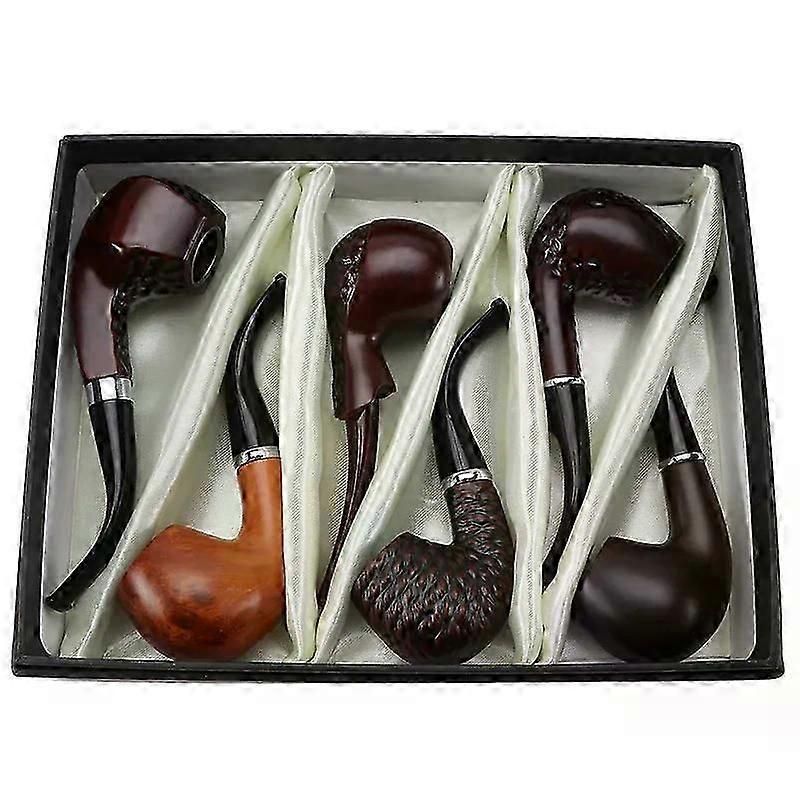 Resin Smoke Pipe with Box Set Tobacco Smoking Herb Pipe 6 PCs/Lot