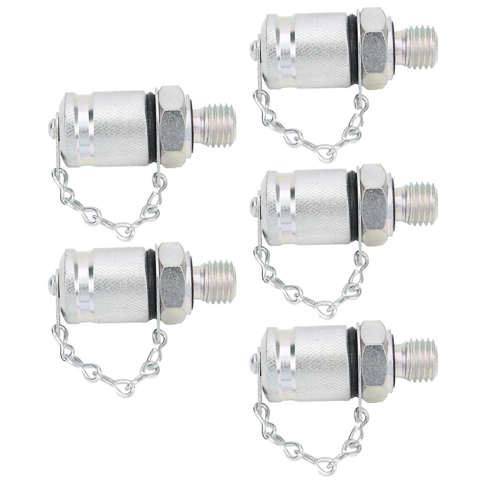 5Pcs Hydraulic Testing Coupling Adapter Set, M12*1.5 Thread Pressure Measuring Connectors for Hydraulic System Test Points
