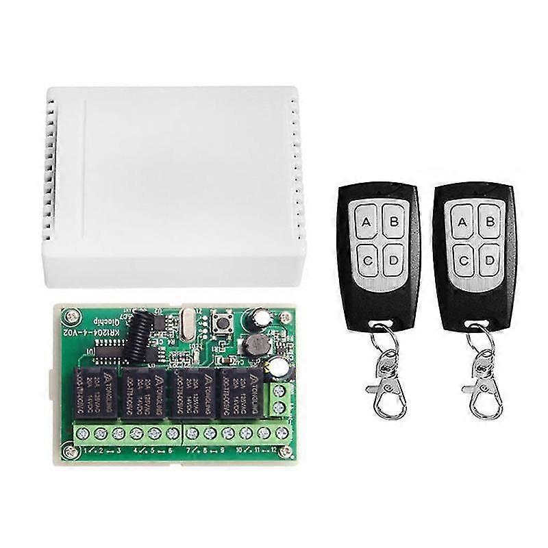 433MHz Receiver Wireless Remote Control Switch Motor Controller DC 12V 24V 4CH Relay Module Transmitter DIY