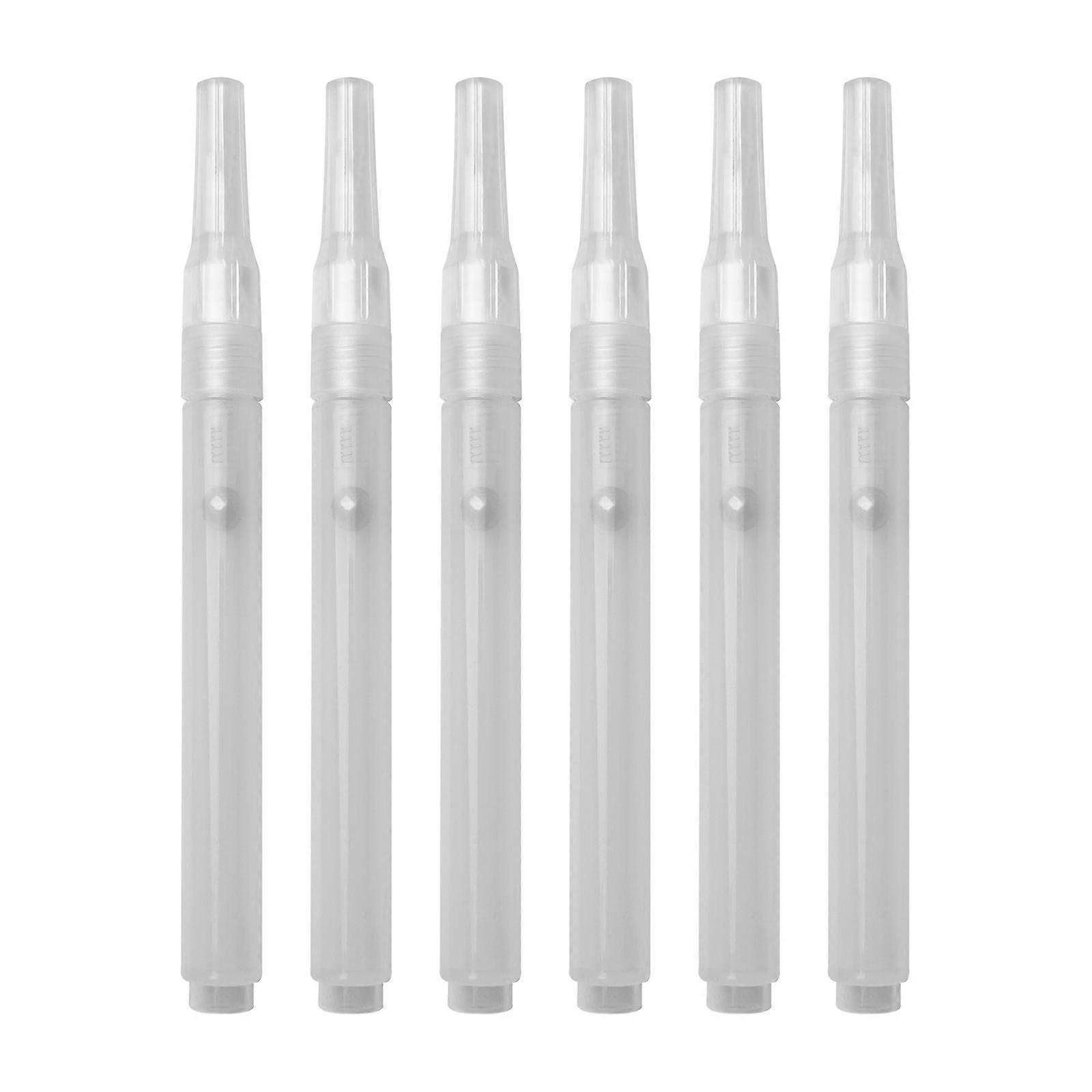 6Pcs Empty Paint Pen Refillable Empty Brush Pen Empty Marker Pen For Writing Journaling Note Taking Card Making