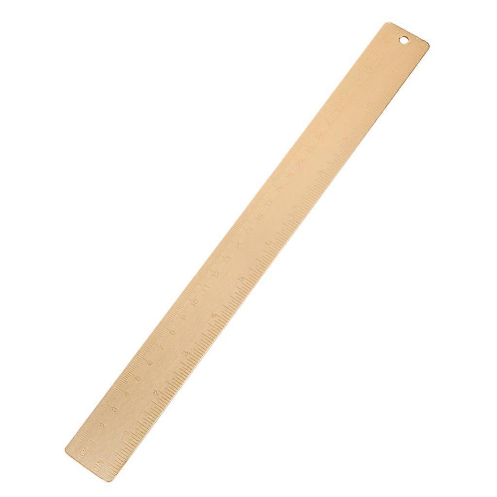 12"/30cm Durable Brass Ruler Geometry Math Measuring Tool for Woodwork Marker Locator Architects