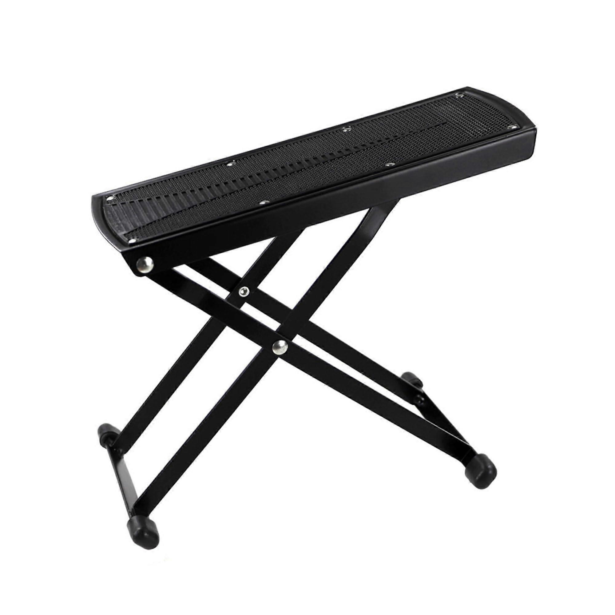 Classical Guitar 6Stage Adjustable Foot Rest, Black, Steel Frame, Guitar Foot Rest, Adjustable, Grip Texture Ref: 3724