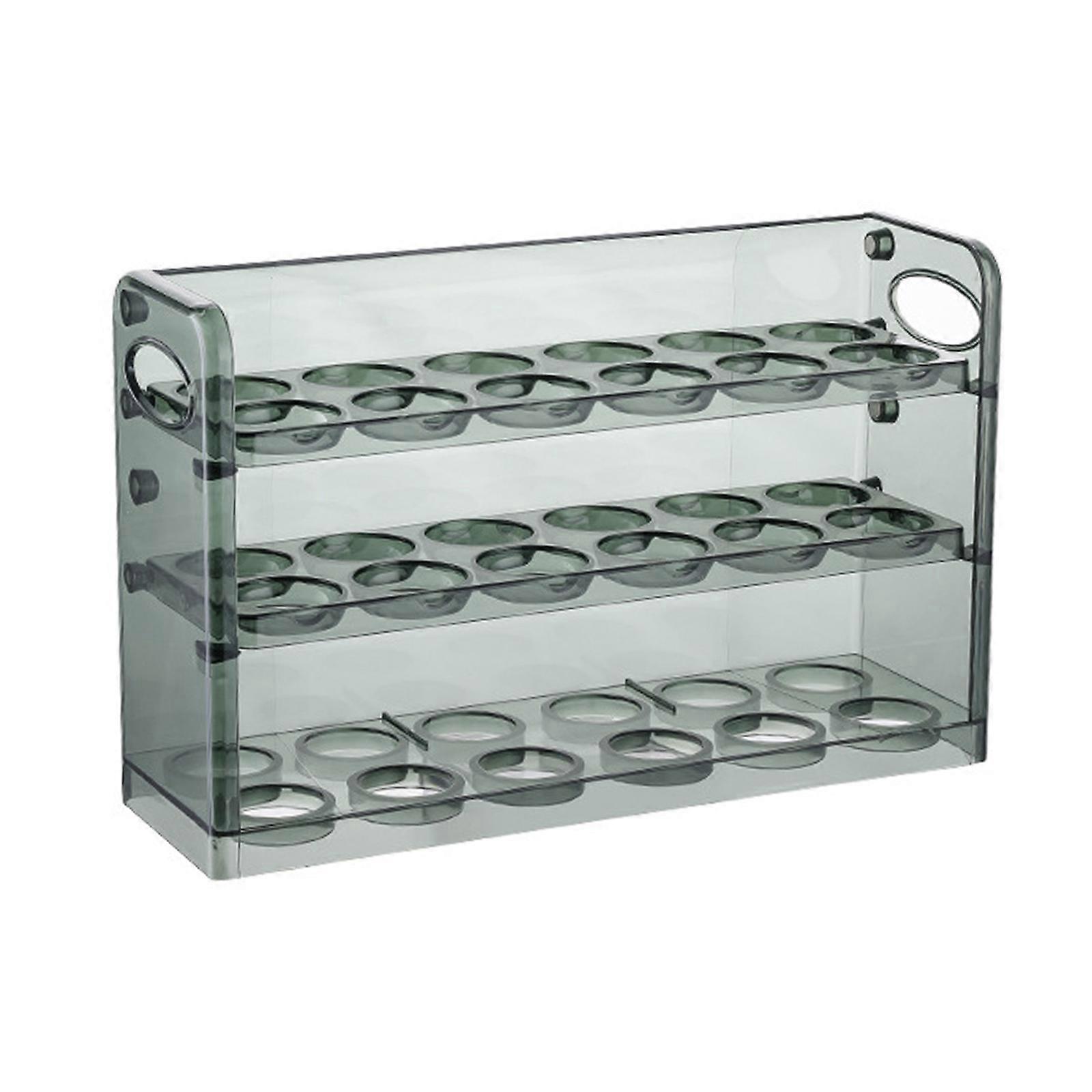 Transparent Portable Eggs Holder Tray Container for Fridge Kitchen Holds Most Eggs Easy Clean Kitchen Accessory  Transparent green