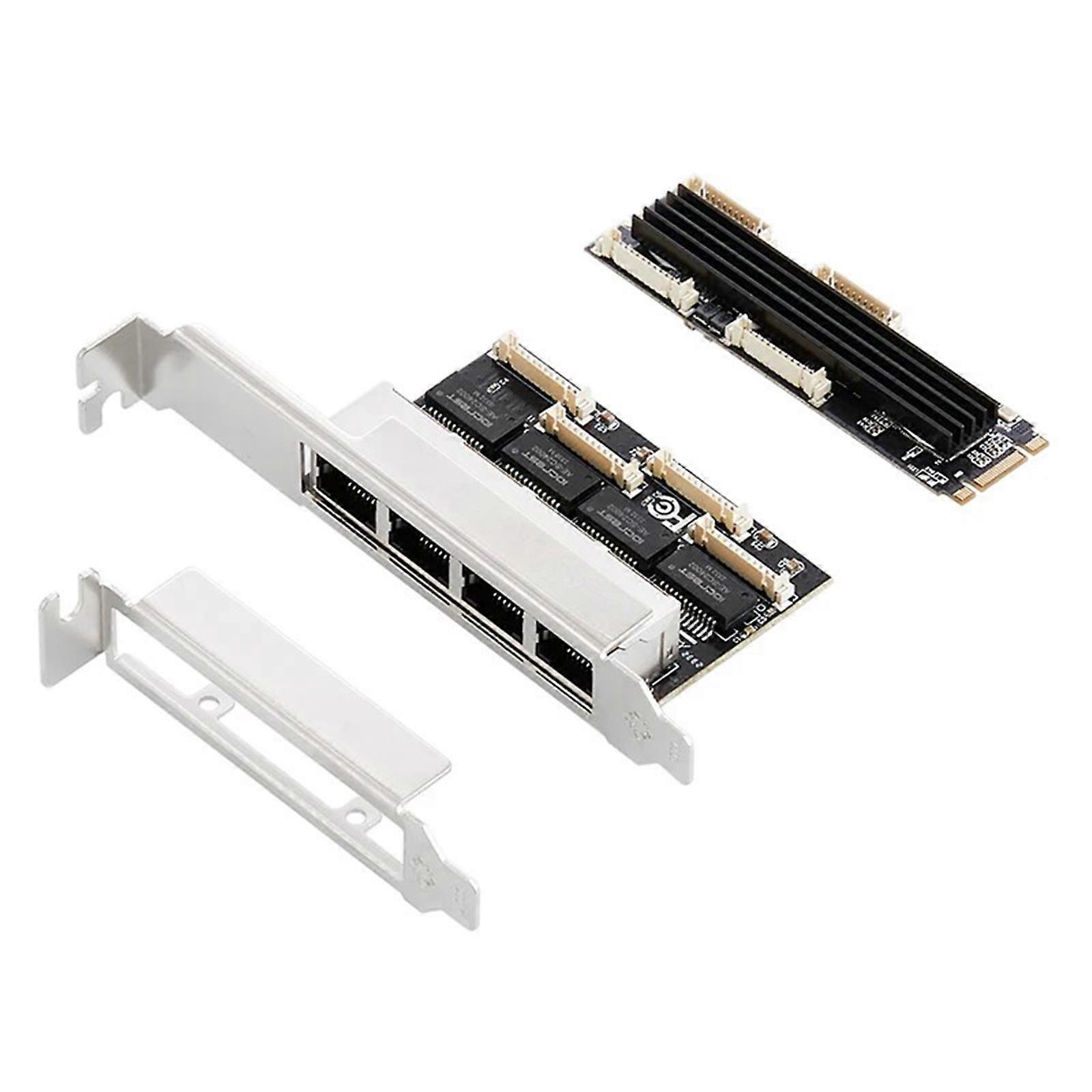 Reliable M.2(B+M Key) to 4 Ports RJ45 Gigabit Ethernet Networks Card for Enhanced Internet Access and Device Management