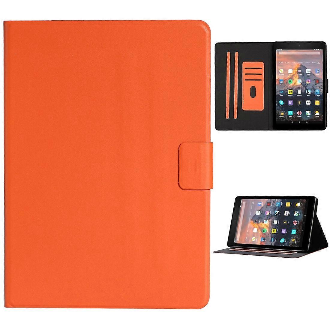 For Amazon Kindle Fire 7 2015/2017/2019 Solid Color Horizontal Flip Leather Case with Card Slots & Holder