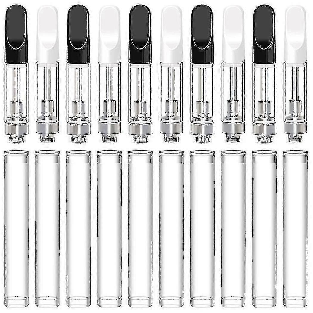 10 Empty Glass and Ceramic Storage Cartridges, 1.0ml Capacity, Easy to Fill, Pack of 10 Pieces