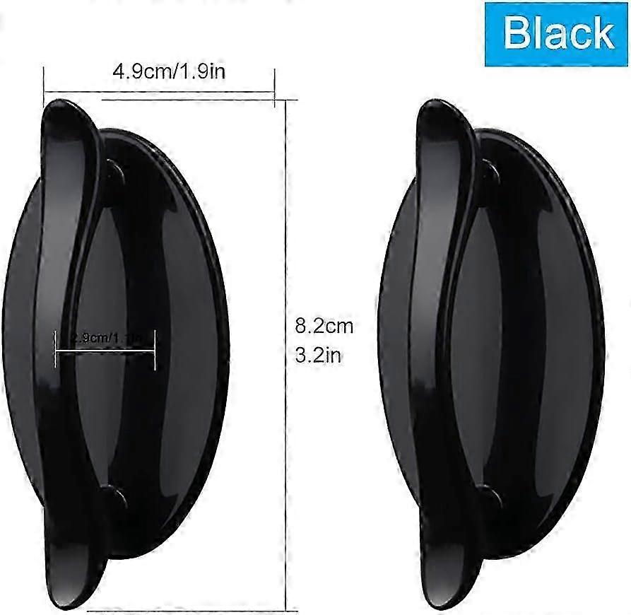 Black ABS Plastic Door Handle 4-Pack for Sliding Doors & Cabinets