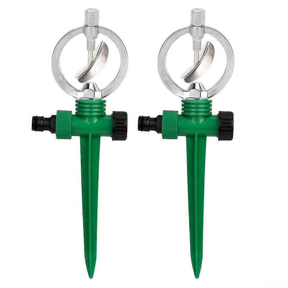 360-Degree Rotating Garden Sprinkler 2-Piece Set Automatic Watering Adjustable Nozzle For Lawn Grass Patio Watering