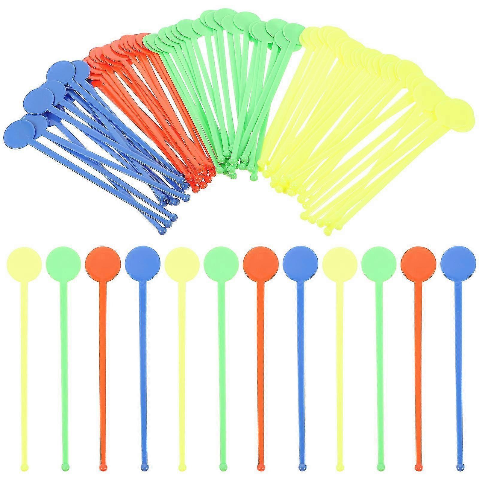 400 Pcs Colorful Acrylic Swizzle Sticks for Coffee Juice Wine (Random Colors)