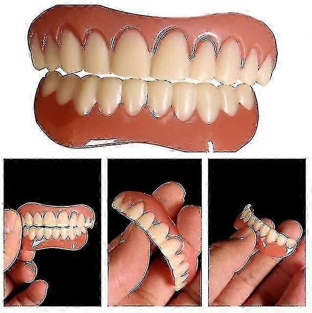 Customizable Silicone Dentures Upper Lower Veneers for Comfortable Teeth Deformity Correction & Braces