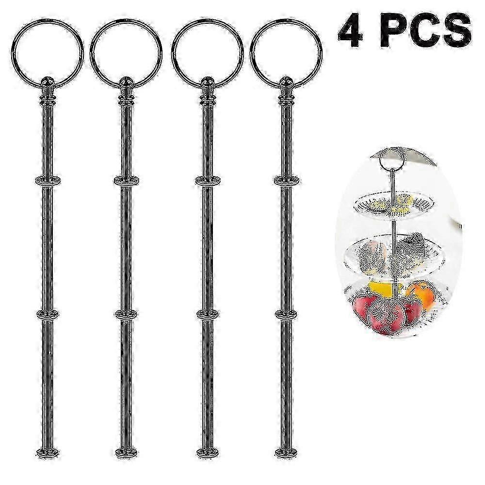 4-Piece 3-Tier Cake Stand Hardware Kit with Handle Fittings for Tiered Serving Tray, Dessert Display Stand Assembly