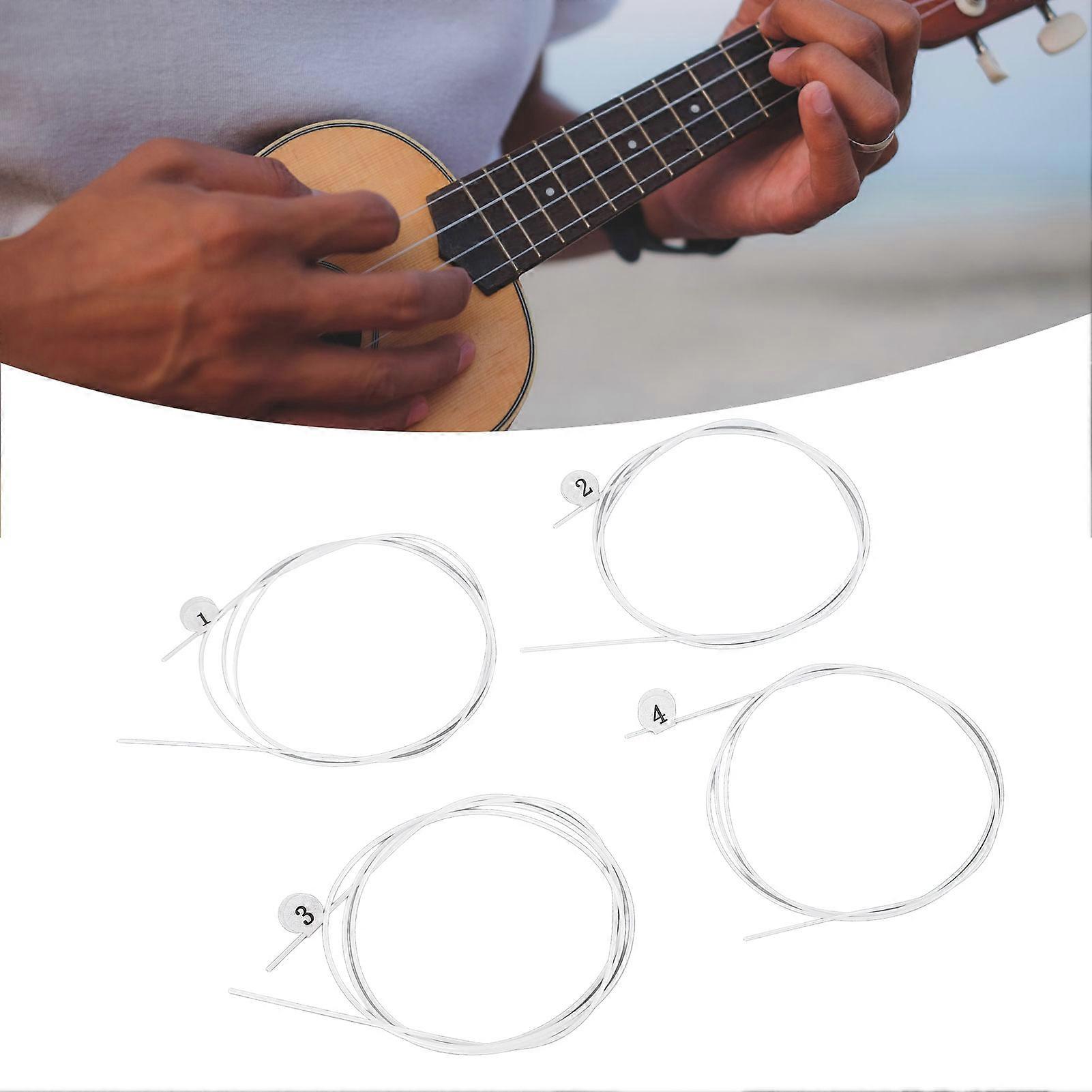 4Pcs Ukulele String Nylon String Good Sound Quality White Instrument Accessory for Replacement 
