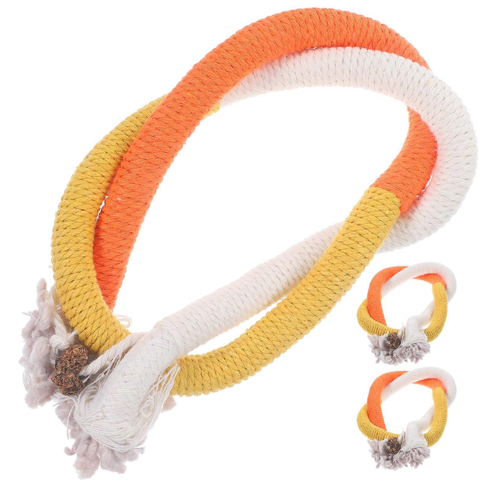 Cat Chew Ropes Interactive Cat Toy Biting-Resistant Cat Toys Cotton Material 69.00X1.00X1.00CM Physical Exercise 3Pcs