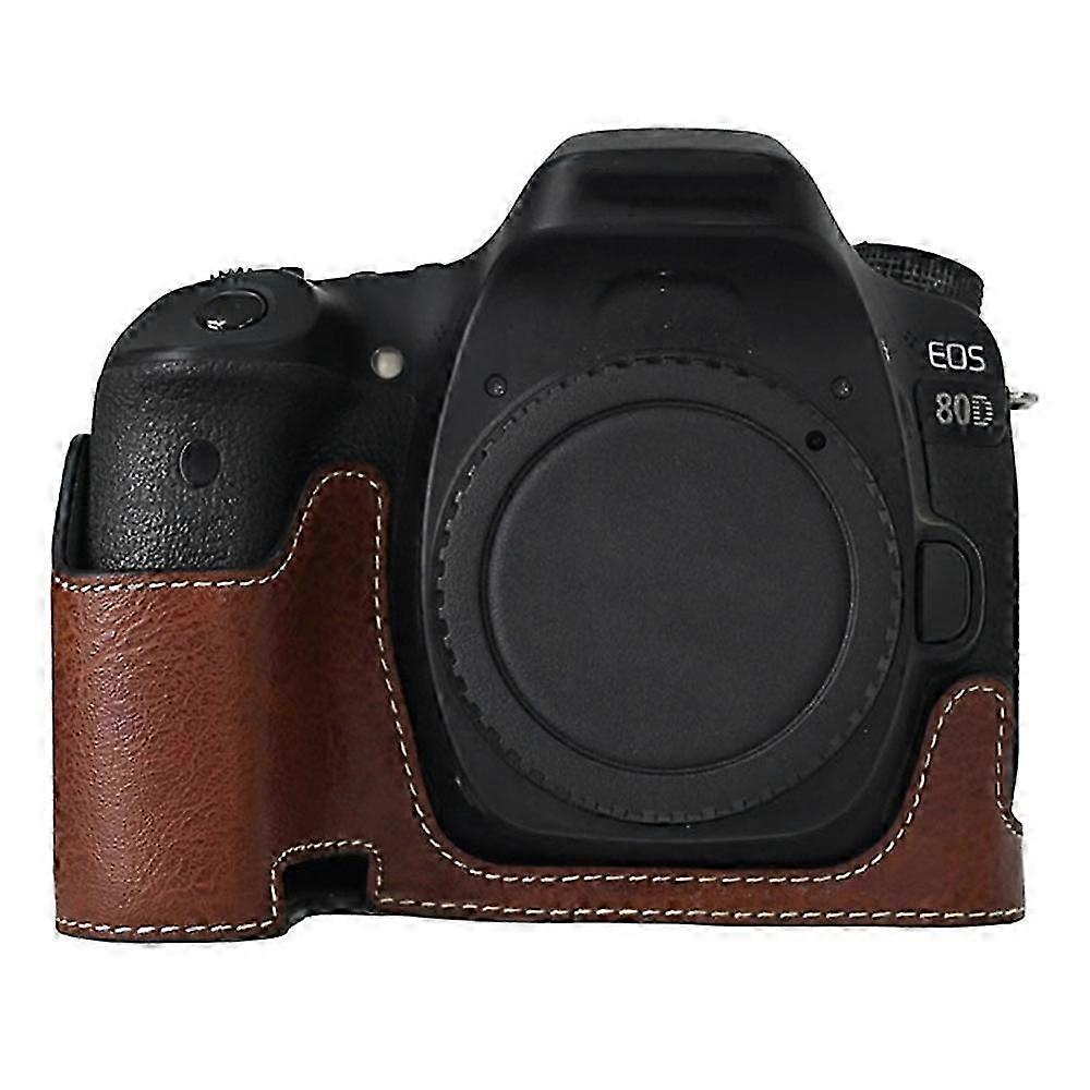 Type Bameraase Foranon EOS 90D/80D/70D/60D Largeutout Litchi Texture PU Leather Protective