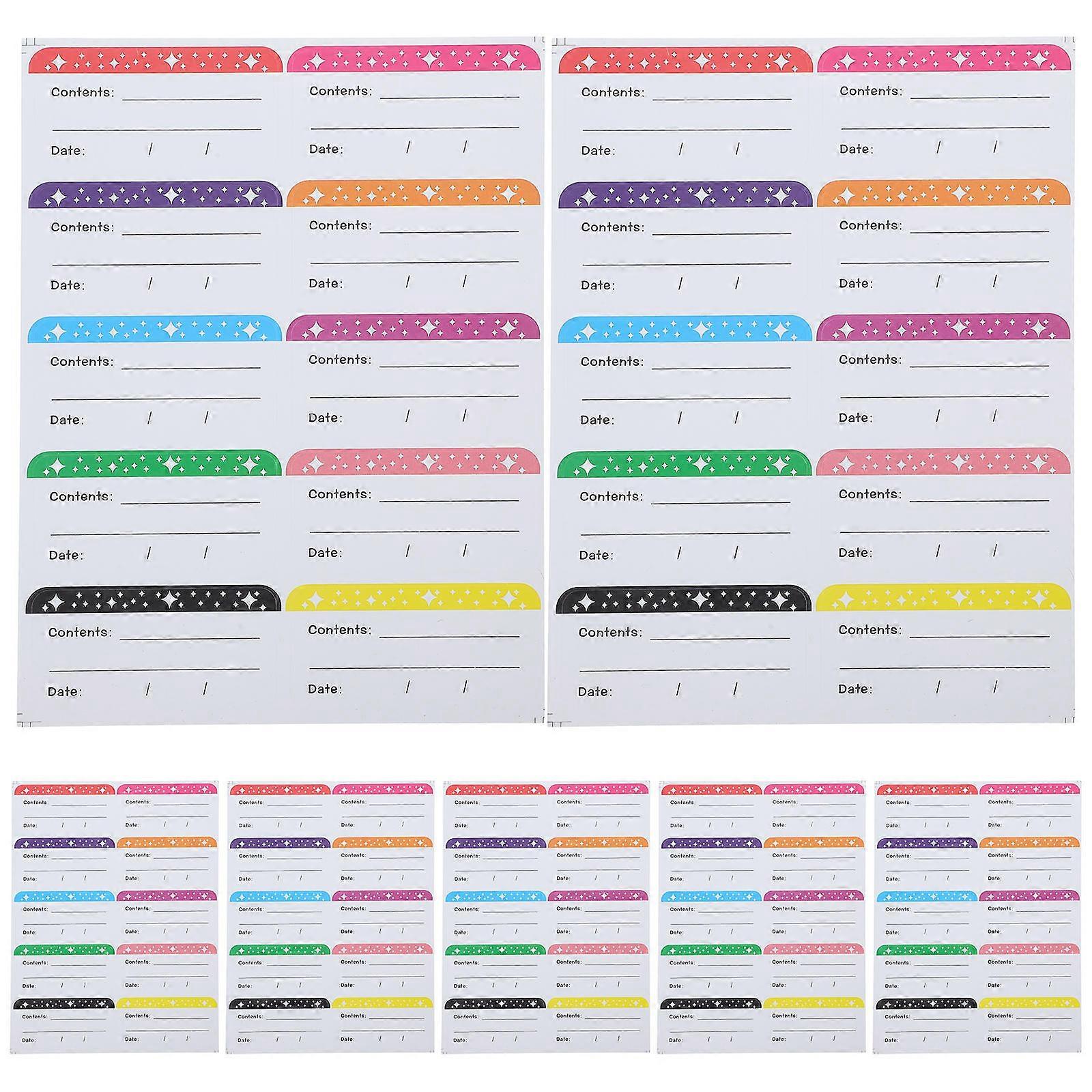 50 Pack Removable Food Container Labels for Freezer, Fridge Storage Organization – Easy to Use Stickers for Identifying Contents & Dates Without