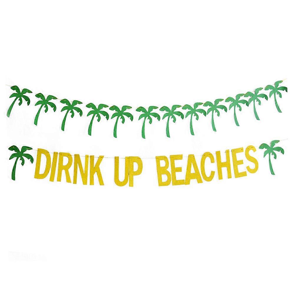 Hawaiian Party Banner Summer Celebration Hanging Decoration Assorted Color 17.00X13.00X0.10CM 2Pcs