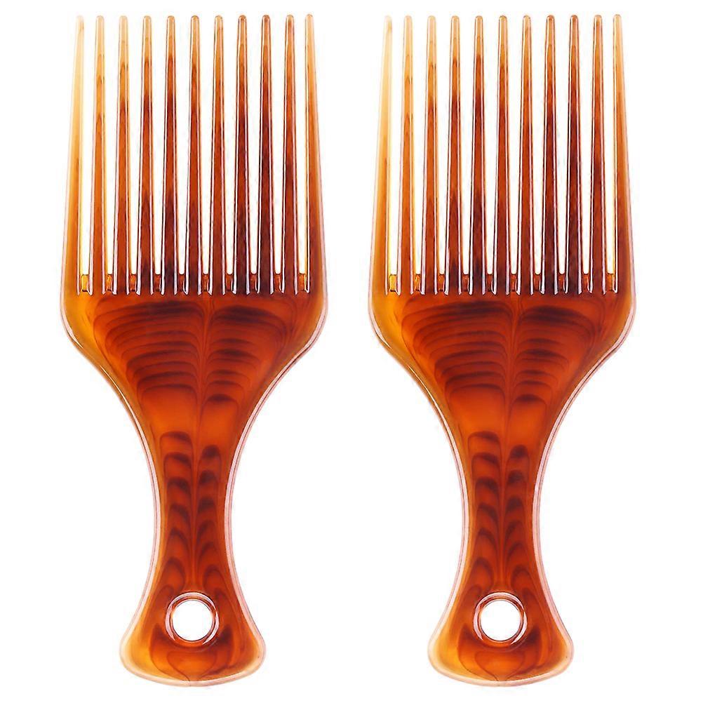 Hairdressing Comb Portable Hair Salon Plastic Comb for Home Use Styling with Handle 2Pcs